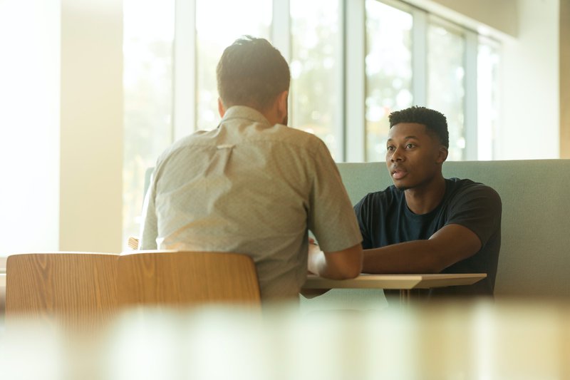 An interview session between a product design applicant and a recruiter