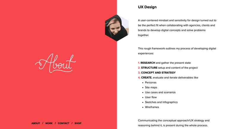 ux/ui designer portfolio example